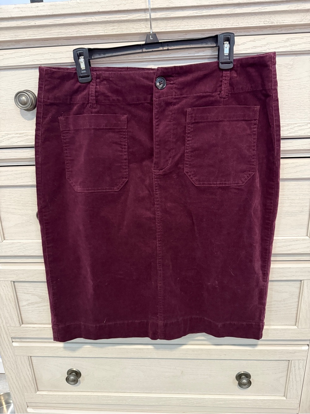 Tribal Corduroy Skirt in Wine